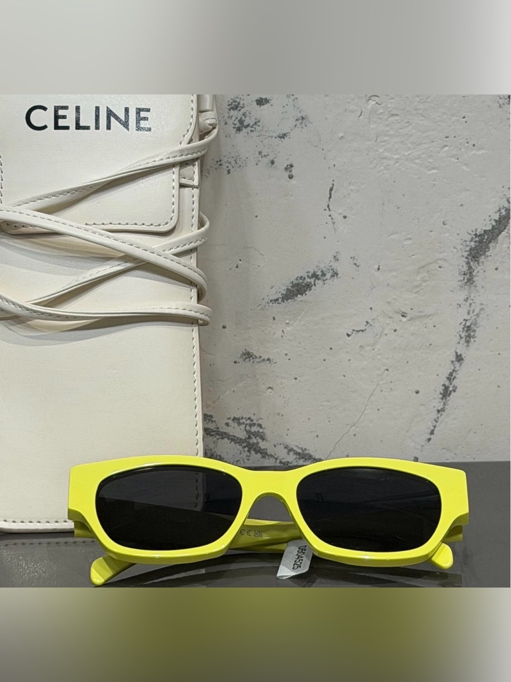 Celine Neon Yellow Sunglasses Temple Detail